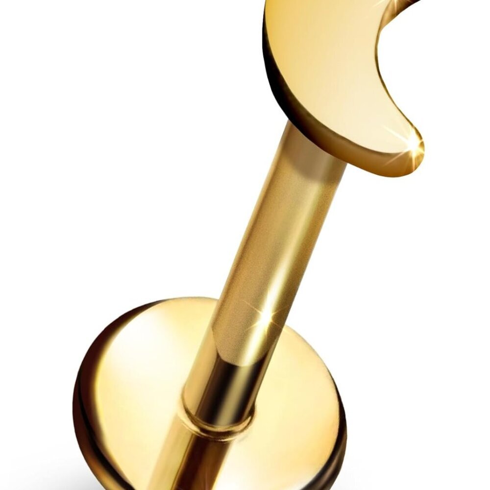 Single Titanium Flat Back Earring Hypoallergenic … - image 1